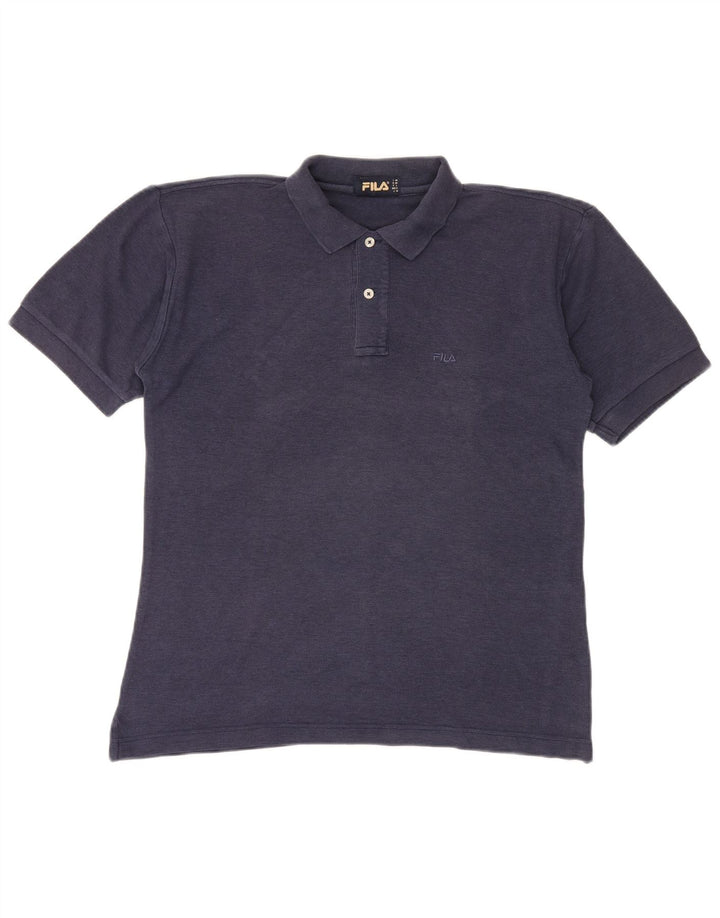 Camisa polo masculina Fila IT 46 pequena algodão azul marinho