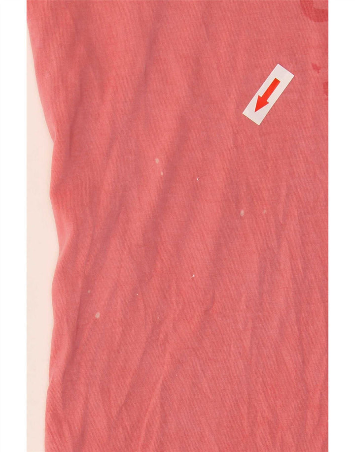 Diesel Camiseta masculina gráfica Top médio algodão rosa