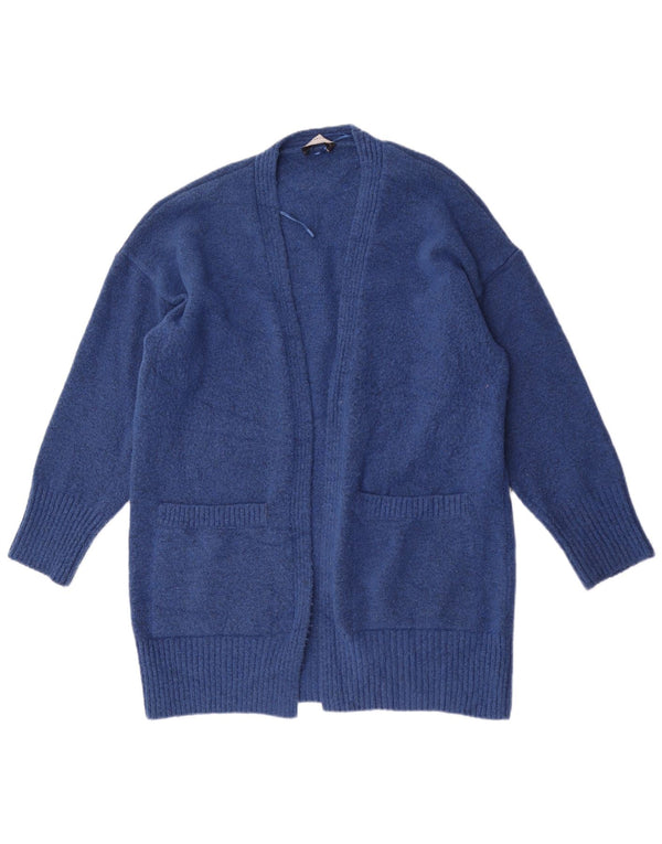 Suéter cardigã feminino Marks & Spencer Longline solto ajuste Reino Unido 16 grande azul