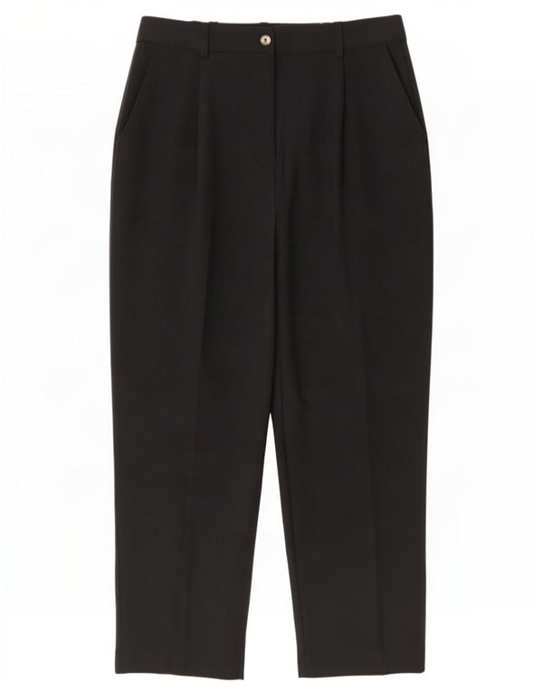 Calça feminina Topshop cintura alta com pregas Reino Unido 10 pequena W27 L26 preta