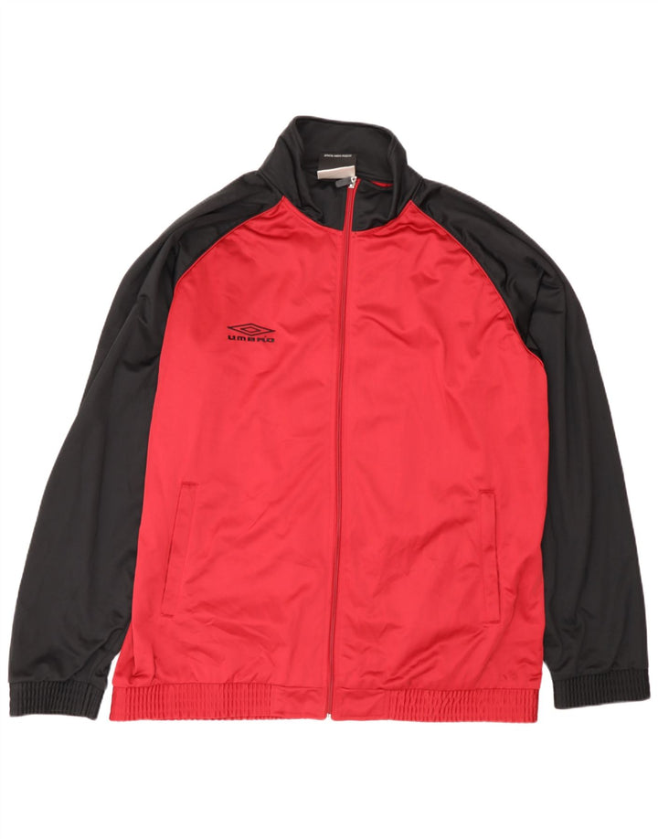 Jaqueta masculina de agasalho Umbro UK 47/49 2XL poliéster colorblock vermelho