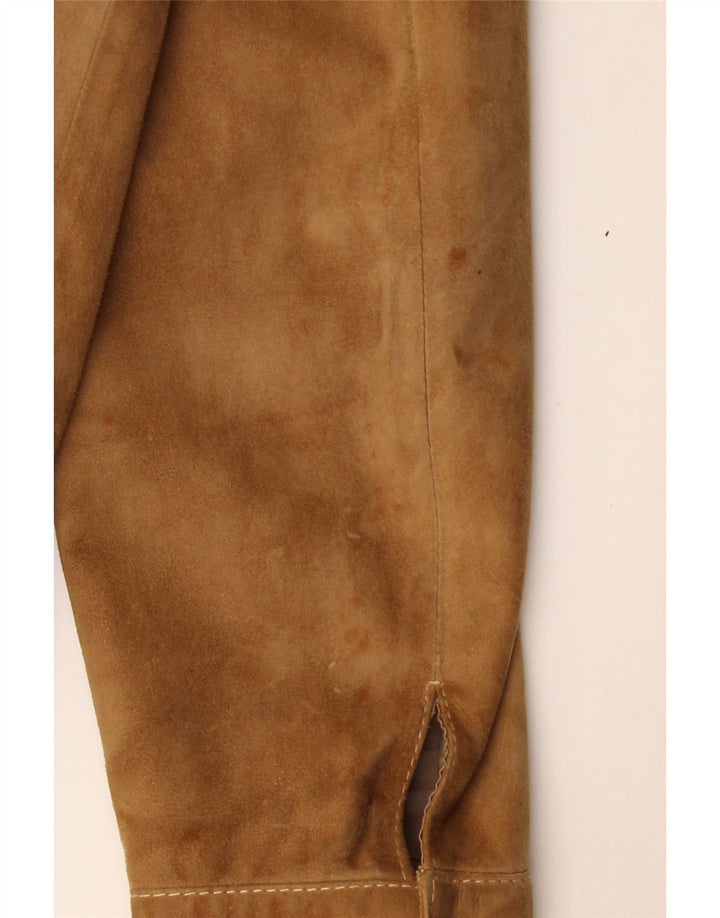 Jaqueta masculina vintage de camurça UK 38 marrom médio