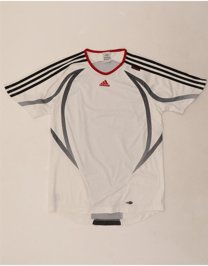 Adidas Mens Climacool Camiseta Top Médio Branco Colourblock Poliéster