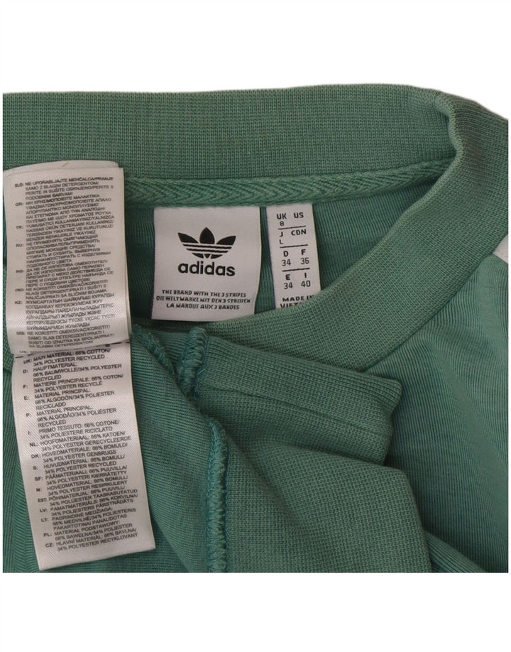 Adidas feminino oversized moletom jumper reino unido 8 pequeno algodão verde