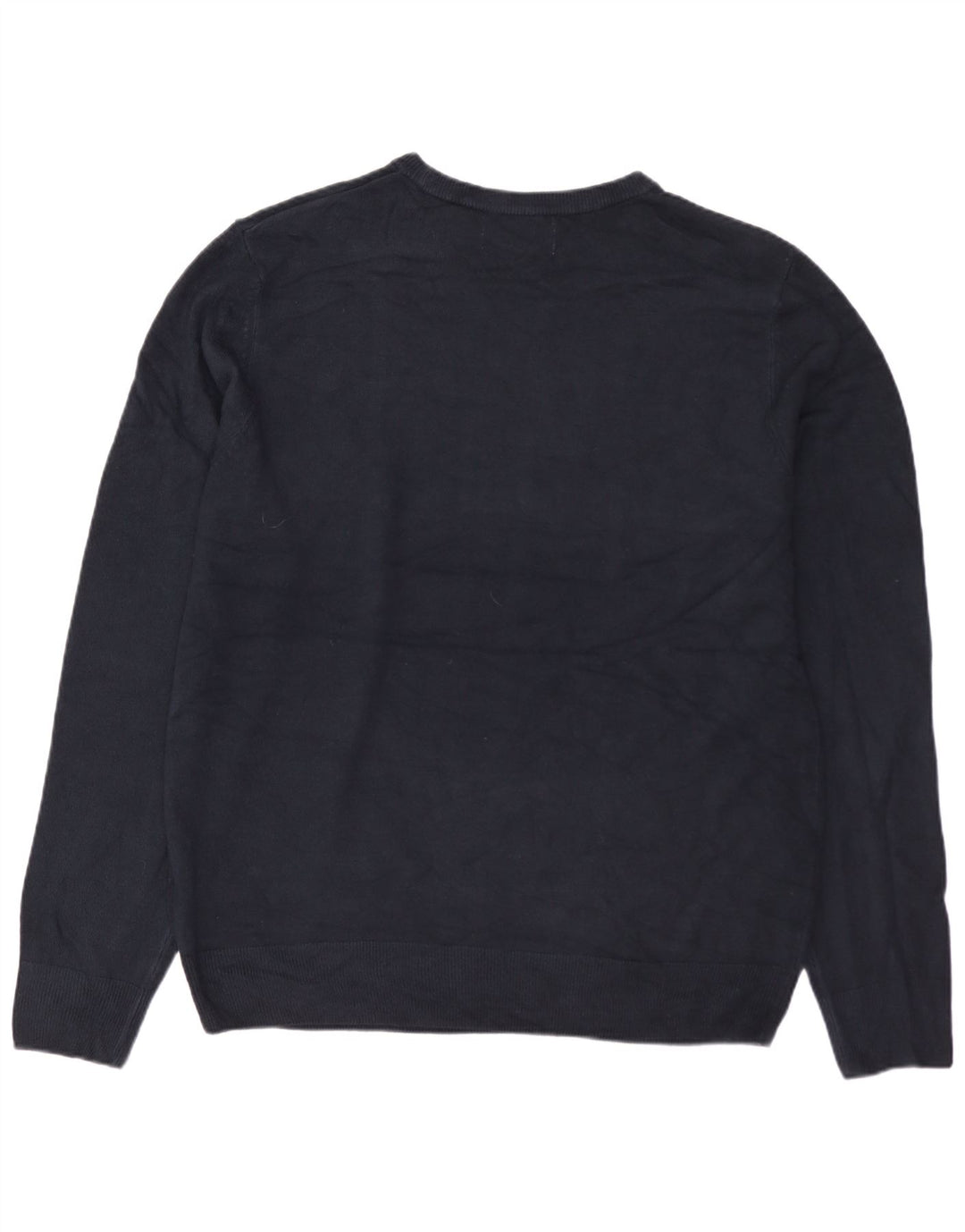 Suéter masculino MARKS & SPENCER com gola redonda grande acrílico azul marinho