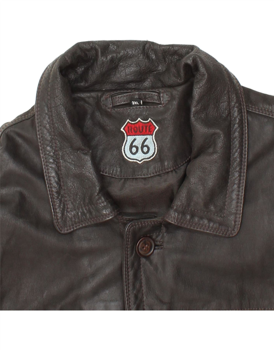 Casaco de couro masculino ROUTE 66 UK 46 3XL couro preto