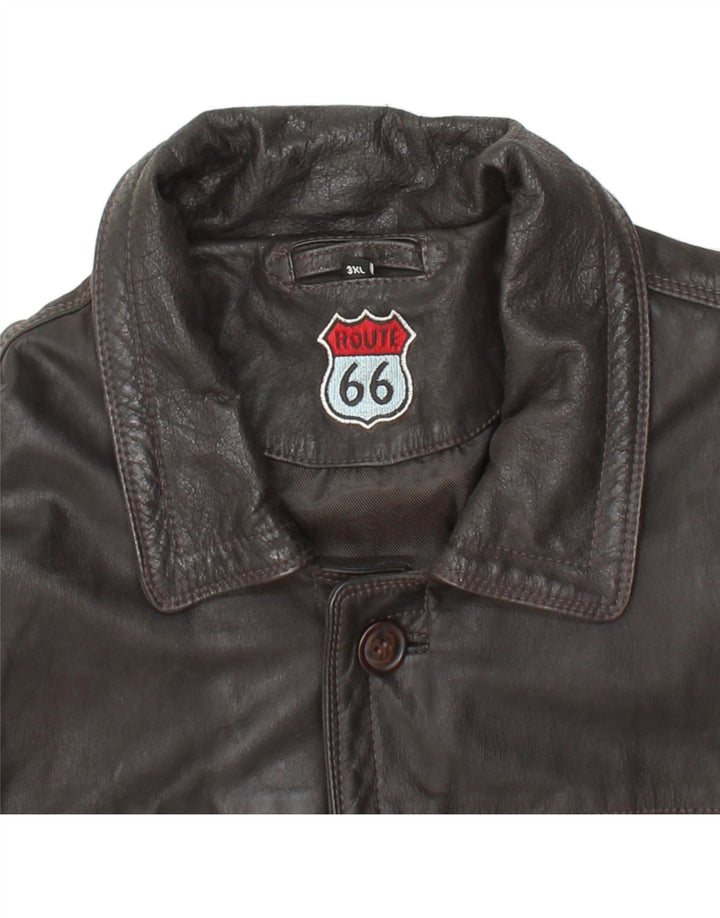 Casaco de couro masculino ROUTE 66 UK 46 3XL couro preto