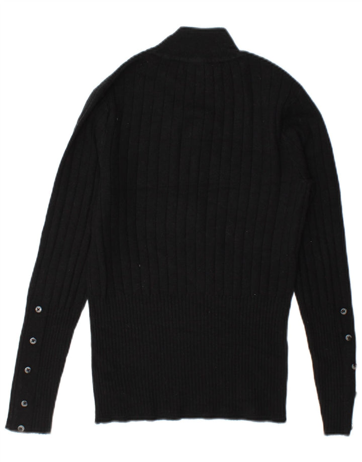 Suéter feminino Marks & Spencer com gola tartaruga Reino Unido 8 pequeno preto