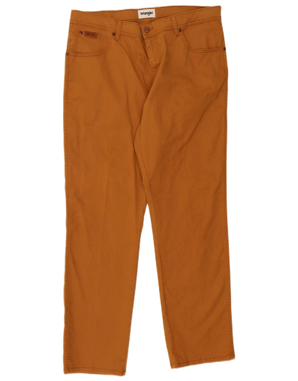 Wrangler Mens Texas Slim Calça Casual W36 L30 Algodão Bege