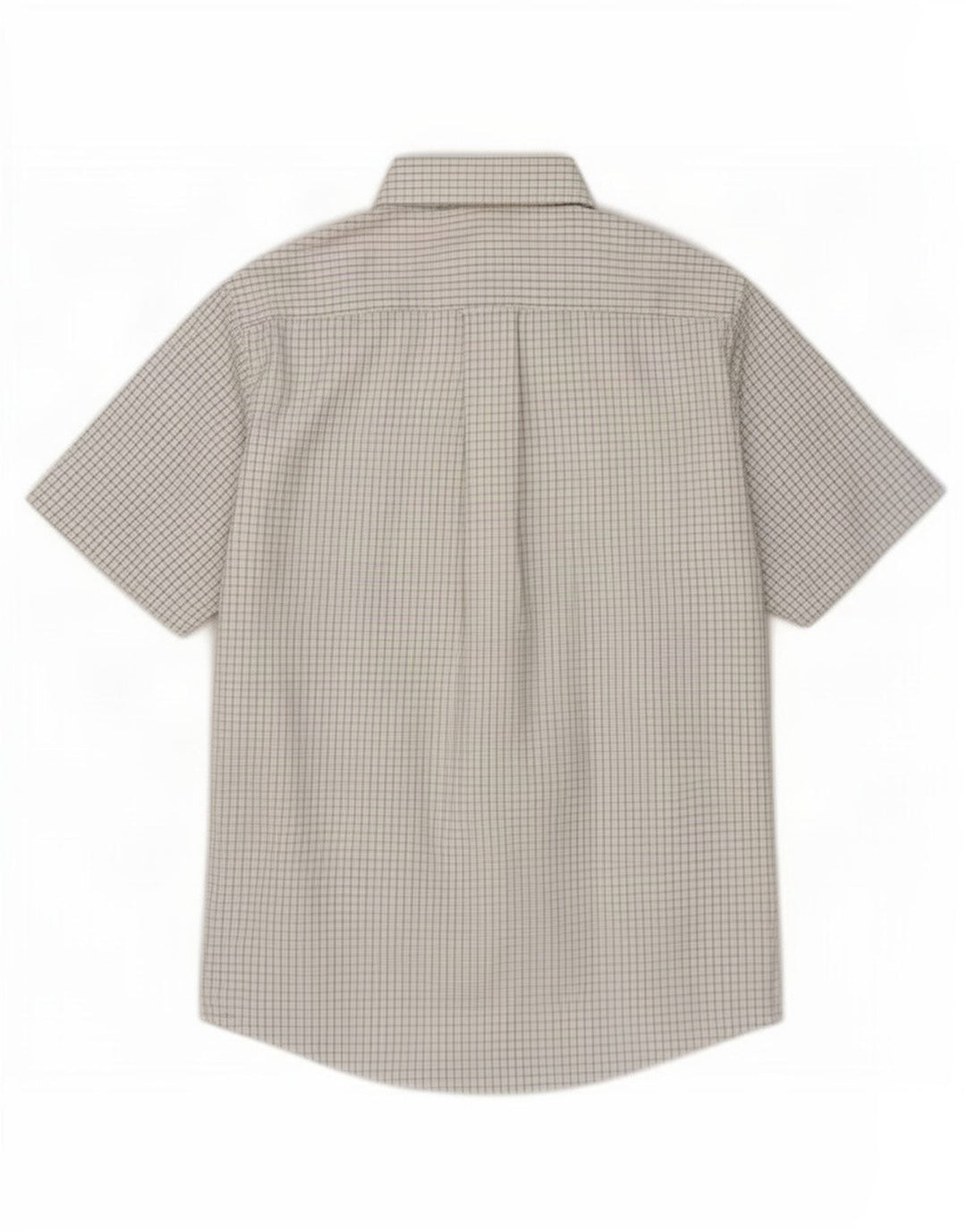 Camisa masculina de manga curta Orvis, algodão guingão branco médio