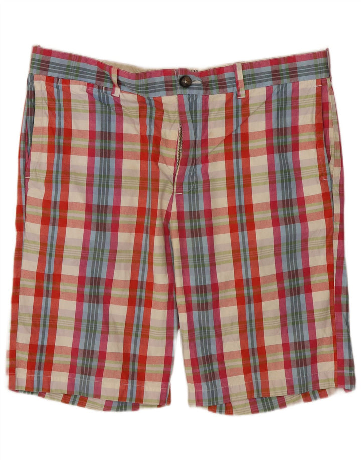 Shorts chino masculino JACK WILLS W34 grande algodão xadrez multicolorido