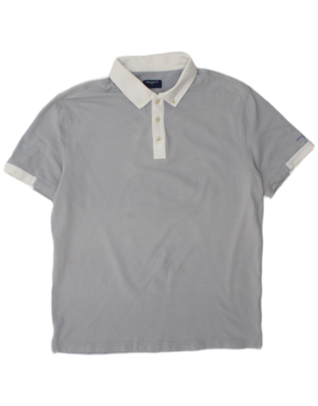 Camisa polo masculina de golfe Hackett grande algodão cinza