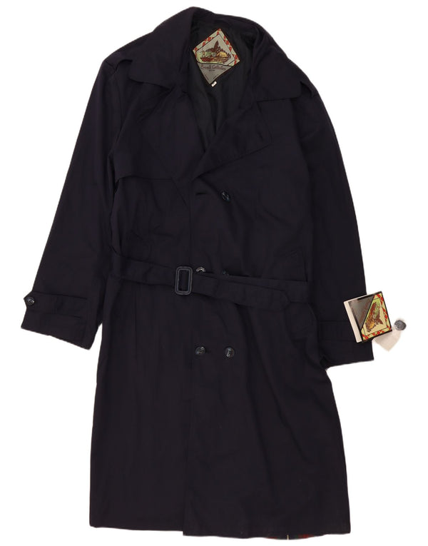 Trench Coat Vintage Masculino UK 42 XL Poliéster Azul Marinho
