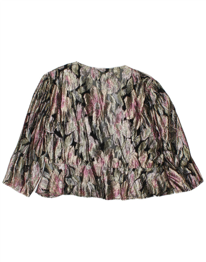 ARELLA Top Cardigan Feminino Crop UK 16 Grande Multicolorido Floral