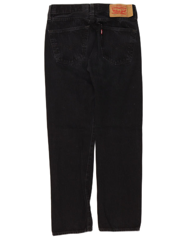 Jeans Levis 501 Straight Masculino W29 L30 Algodão Preto