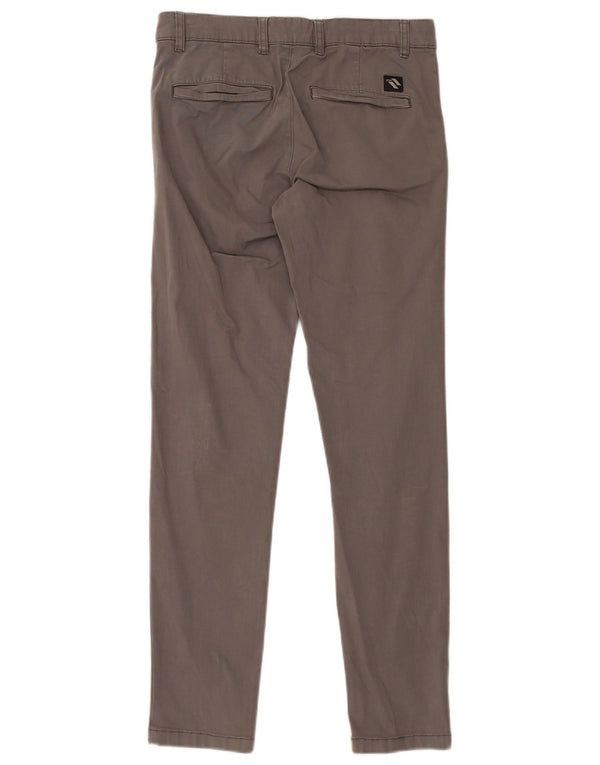 Zara Mens Slim Chino Calças EU 38 Pequeno W30 L30 Algodão Cinza