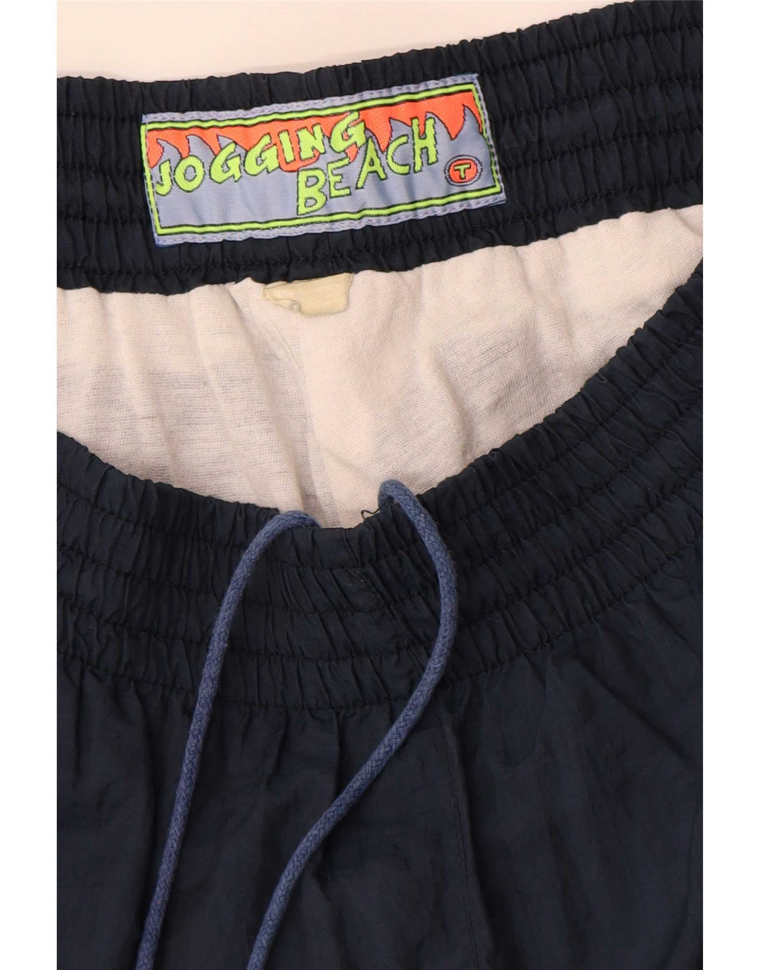 Fato de treino masculino vintage solto com capuz completo azul marinho médio