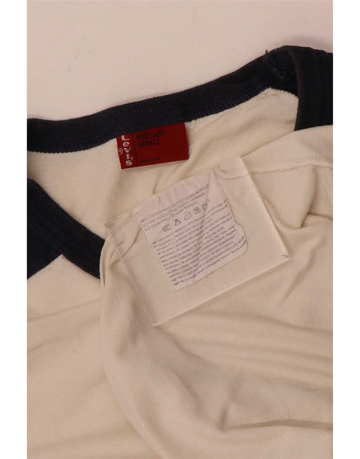 Levi's Mens Graphic Top Manga Longa Pequeno Algodão Branco