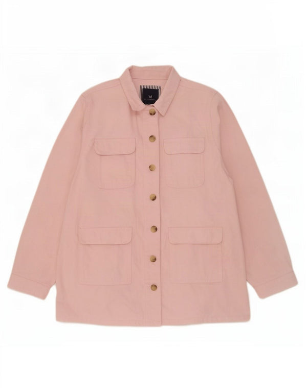 Jaqueta utilitária feminina de ajuste solto da Crew Clothing UK 18 XL algodão rosa