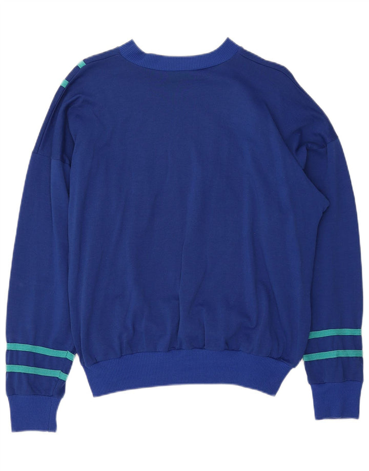 Suéter feminino VINTAGE UK 16 listrado azul grande