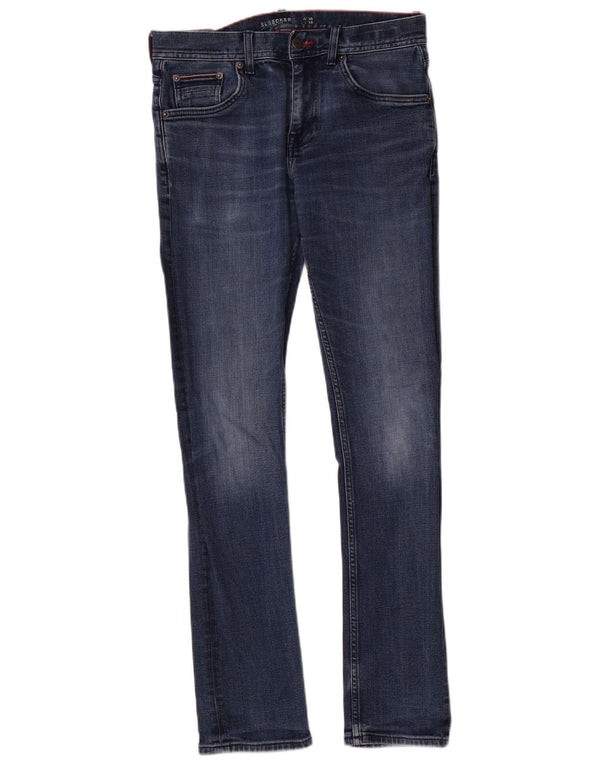 Tommy Hilfiger feminino Bleecker Slim Jeans W30 L32 Azul Algodão