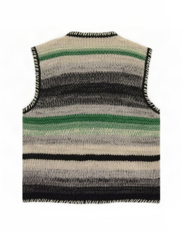 Suéter cardigã feminino sem mangas Benetton UK 12 médio multicolorido