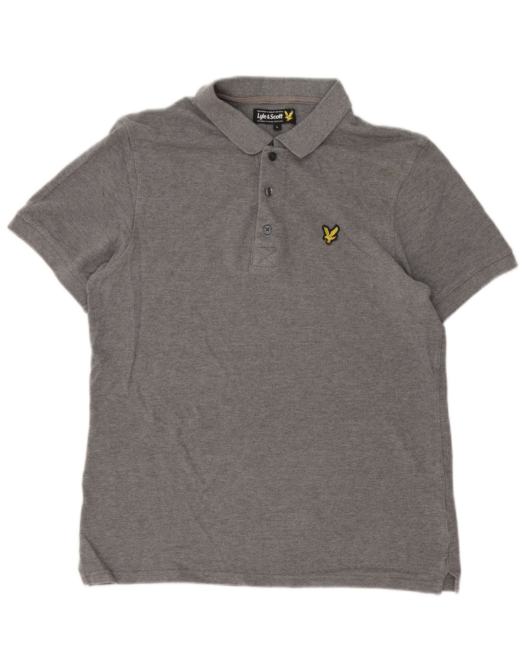 Camisa polo masculina Lyle & Scott grande algodão cinza