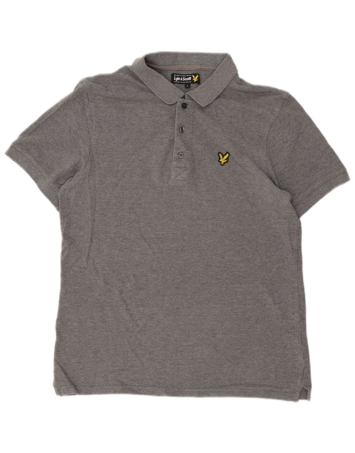 Camisa polo masculina Lyle & Scott grande algodão cinza