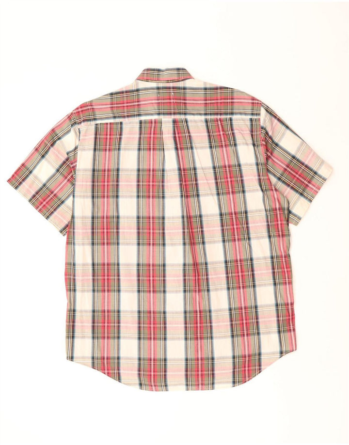 Camisa masculina de manga curta BENETTON grande xadrez multicolorida