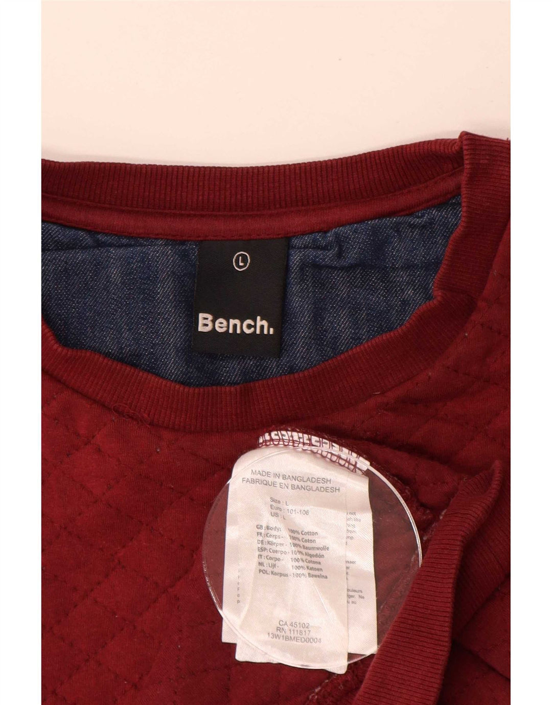 Bench moletom masculino jumper grande algodão colorblock vermelho