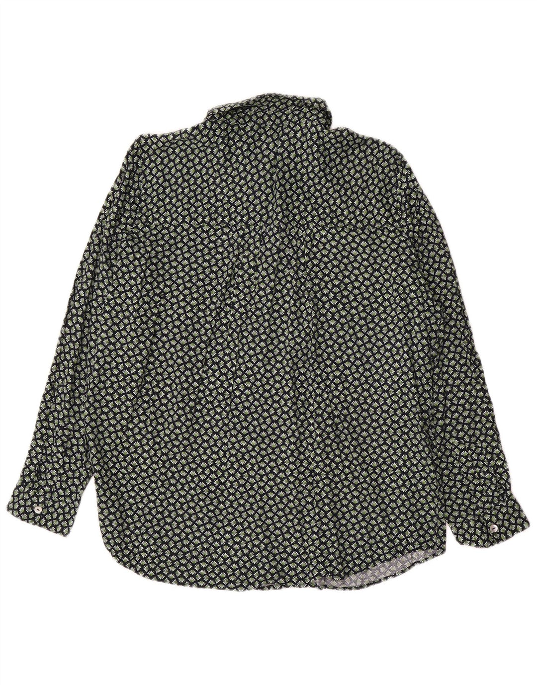 Camisa feminina Marks & Spencer Reino Unido 16 grande viscose floral verde