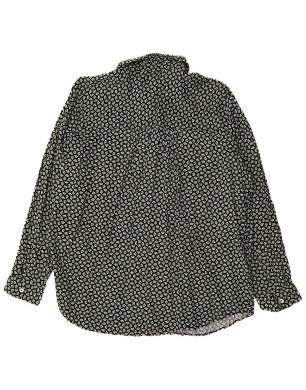 Camisa feminina Marks & Spencer Reino Unido 16 grande viscose floral verde