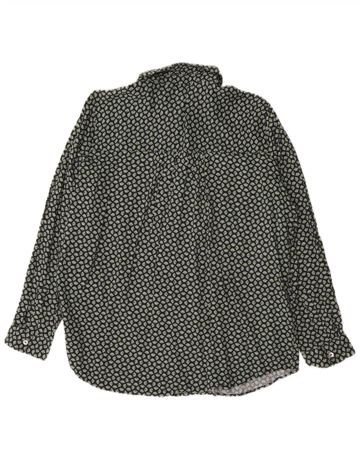 Camisa feminina Marks & Spencer Reino Unido 16 grande viscose floral verde