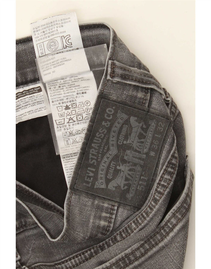 Calça Jeans Levis 511 Slim Masculina W36 L32 Cinza Algodão
