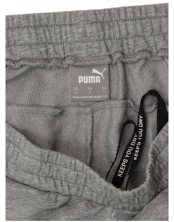 Shorts esportivos masculinos Puma grandes cinza colorblock algodão