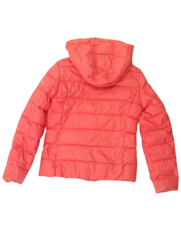 Jaqueta acolchoada com capuz feminina Woolrich UK 10 pequena poliamida rosa