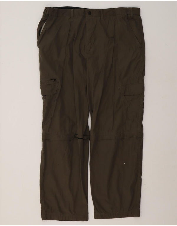 Calça cargo reta masculina Marks & Spencer Blue Harbor W42 L31 cáqui