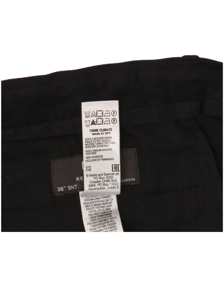 Calça Chino Masculina Marks & Spencer Regular Fit W36 L29 Azul Marinho Poliéster