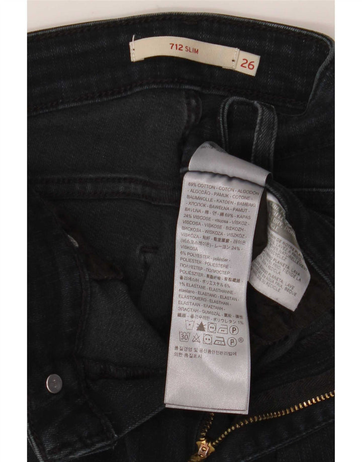 Calça jeans feminina Levi's 712 Slim W26 L27 azul marinho algodão
