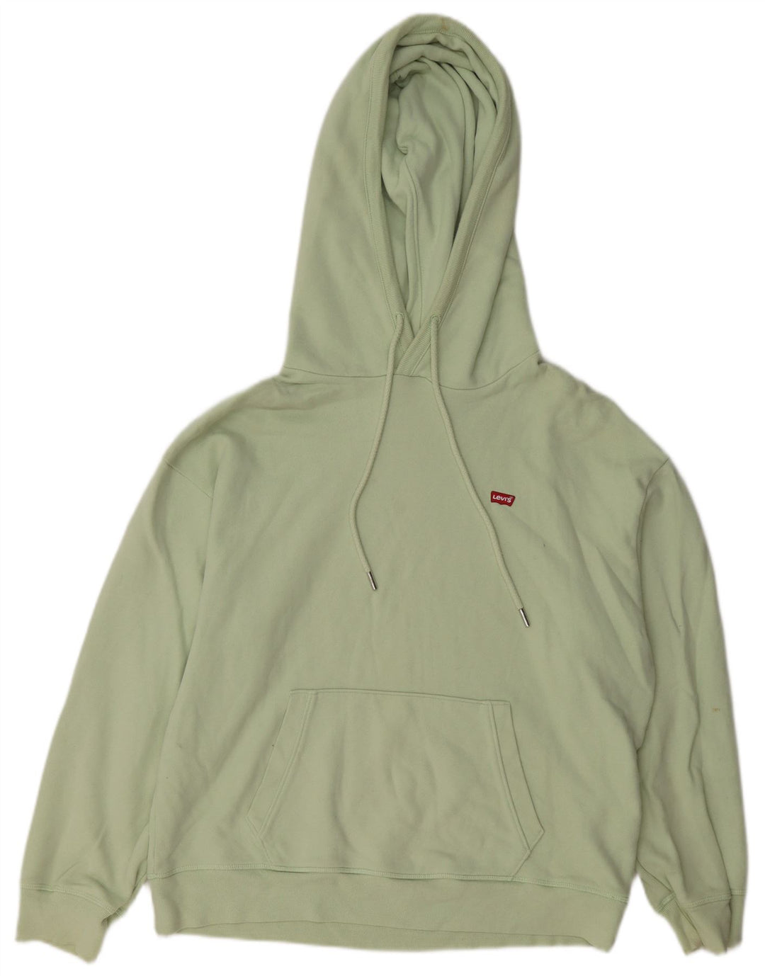 Moletom com capuz feminino Levi's UK 14 algodão verde médio