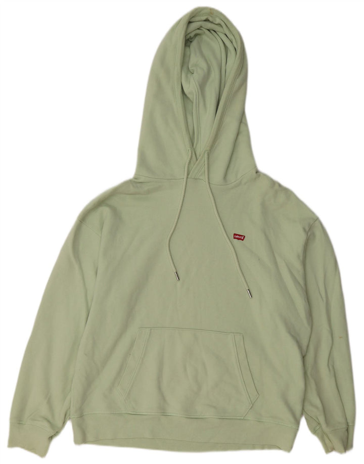 Moletom com capuz feminino Levi's UK 14 algodão verde médio