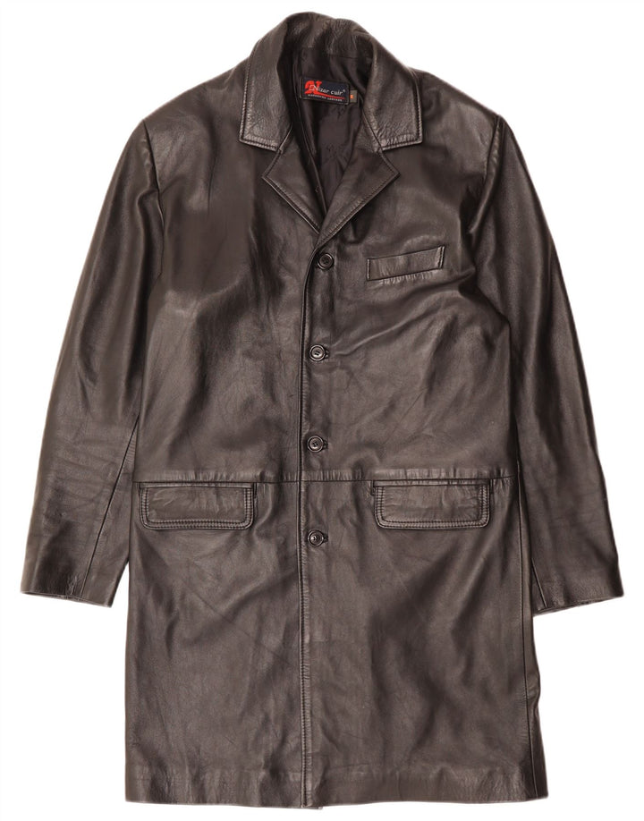 Casaco de couro masculino VINTAGE UK 38 couro preto médio