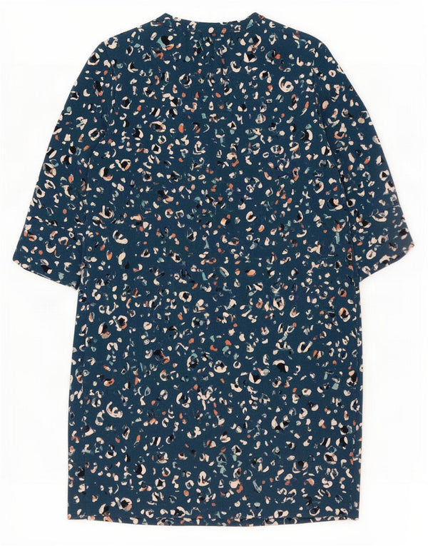 Vestido feminino Marks & Spencer UK 12 com estampa animal azul médio
