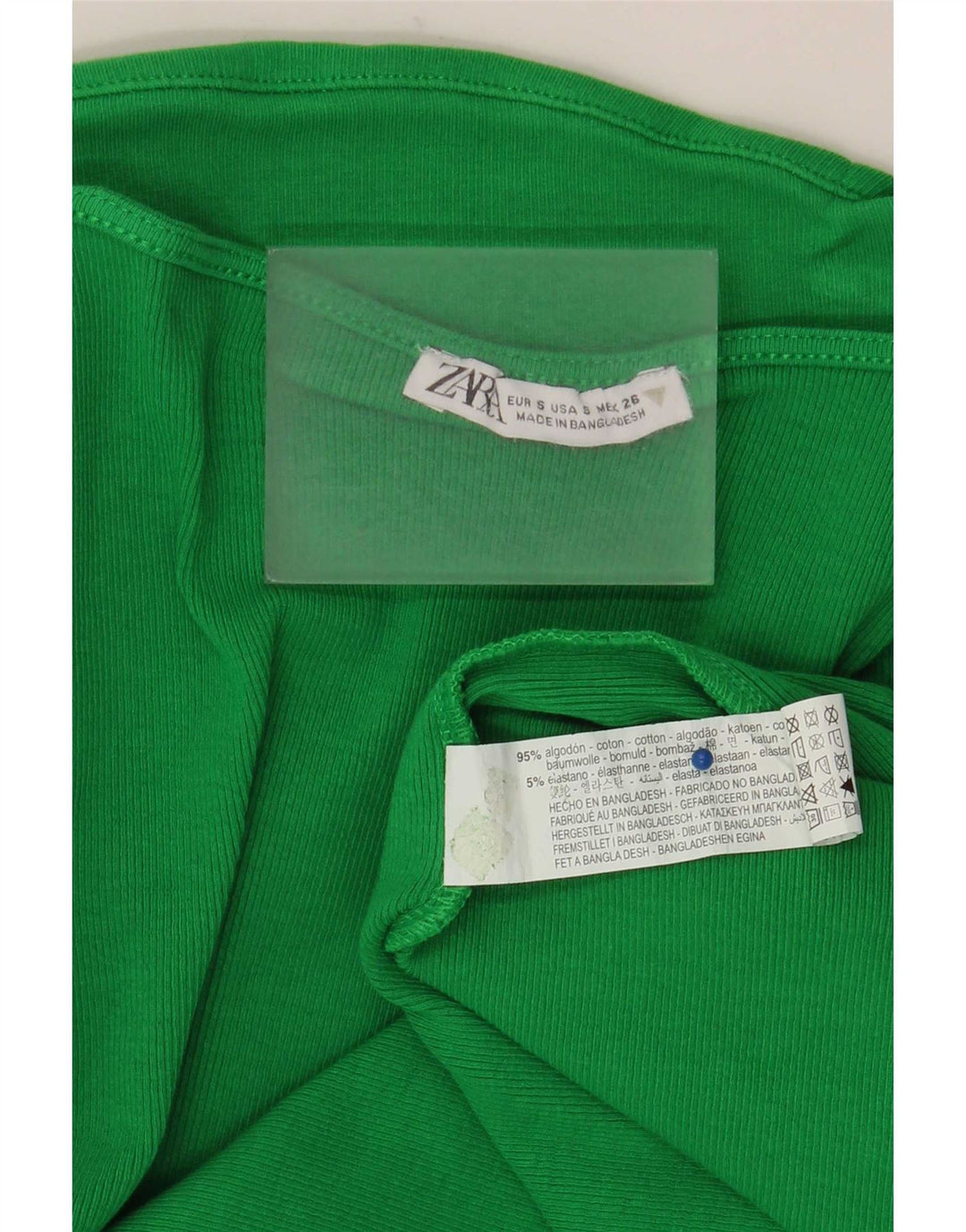 Vestido sem alças feminino Zara Reino Unido 8 pequeno algodão verde
