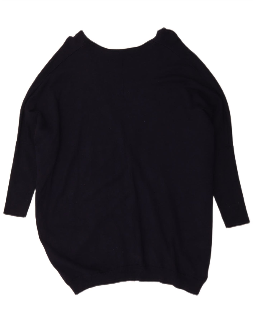 Zara Suéter feminino oversized com decote em V Reino Unido 14 médio azul marinho