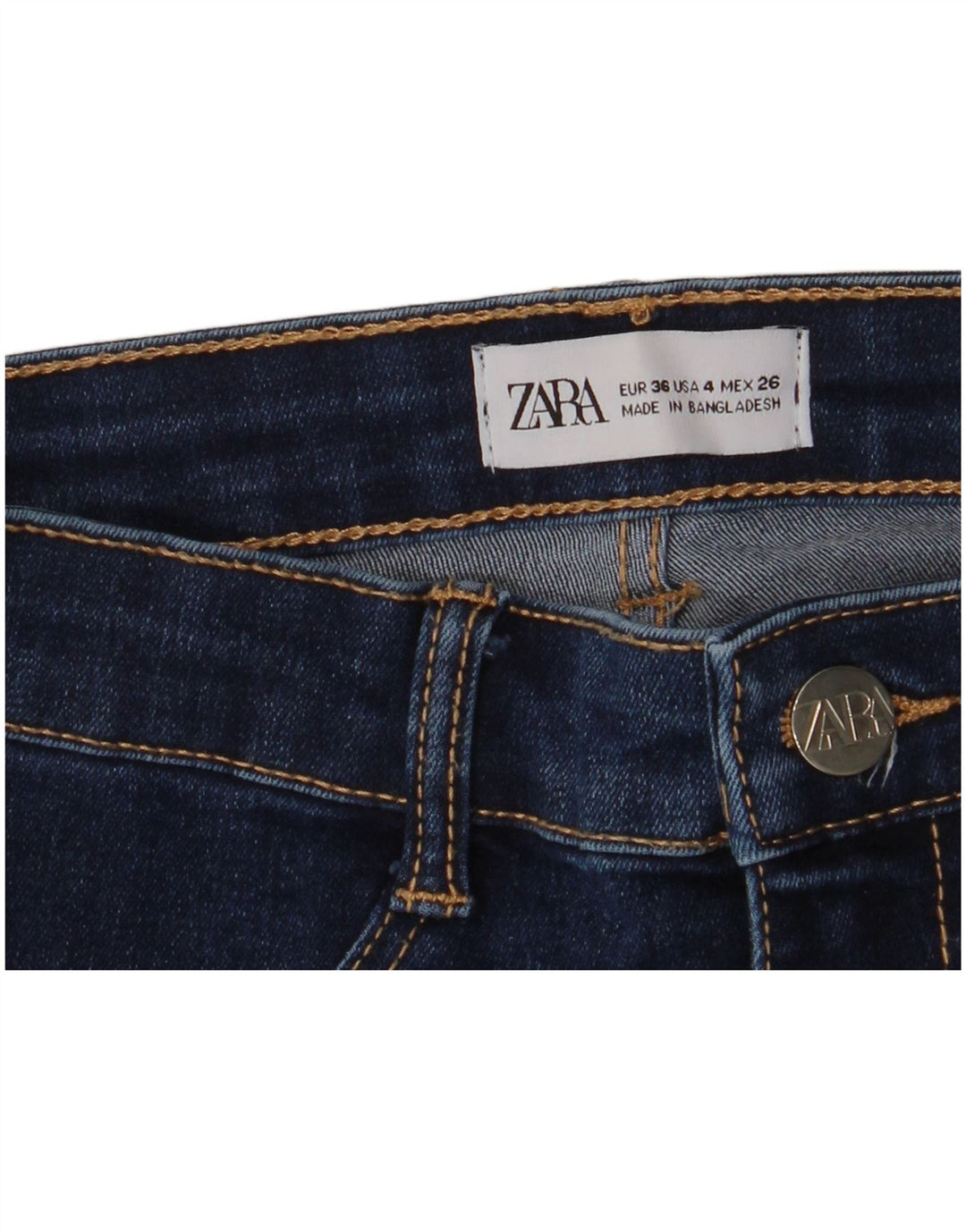 ZARA Jeans Skinny Feminino EU 36 XS W26 L28 Azul Marinho