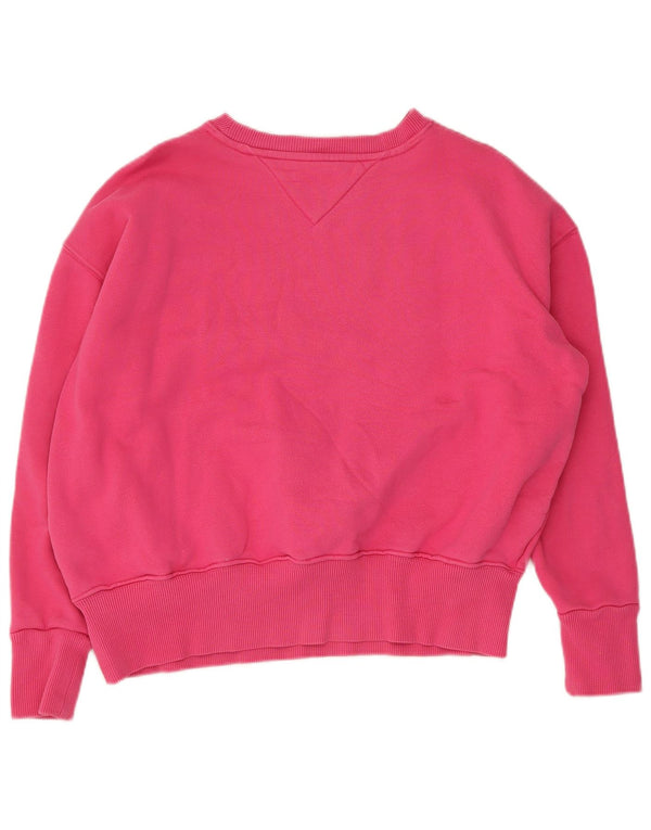Tommy Hilfiger moletom feminino gráfico oversized jumper Reino Unido 10 pequeno rosa