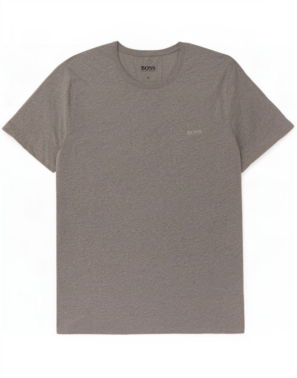 Camiseta masculina Hugo Boss Top algodão cinza médio