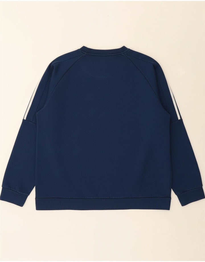 Adidas Mens Moletom Jumper Grande Algodão Azul Marinho
