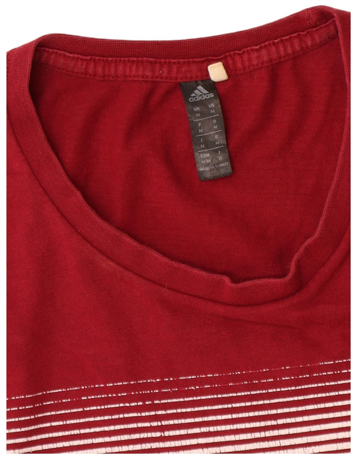 Adidas Mens Graphic T-Shirt Top Médio Algodão Vermelho